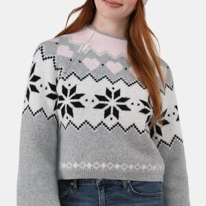 No Boundaries Fairisle Jacquard Pullover Soft Sweater SZ XXS